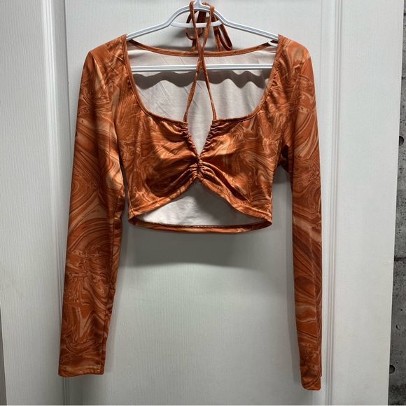 Orange Cutout Top - Picture 1 of 2